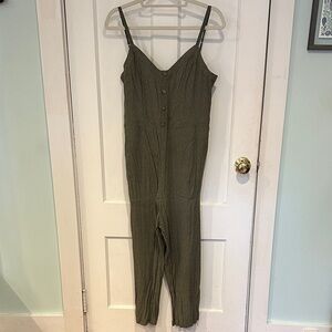 Abercrombie Olive Green Polka-Dot Jumpsuit